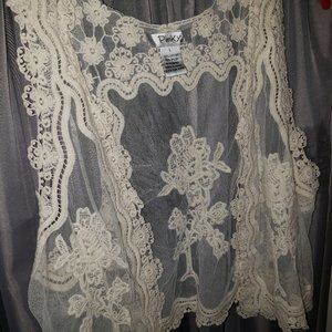 Sweet Sleeveless Cardigan Style Top